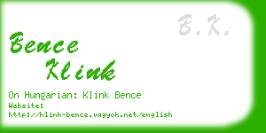 bence klink business card